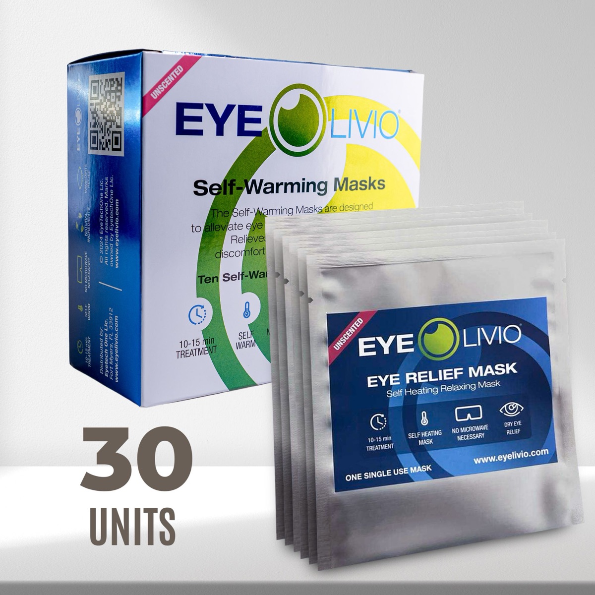 EYELIVIO Self-Warming Eye Masks, 30 pack
